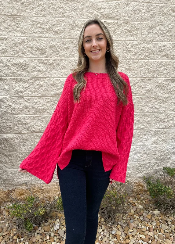 Remember Me In Red Bell Sleeve Sweater