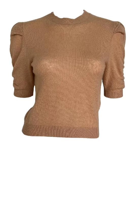 Ruched Sleeve Cashmere Sweater