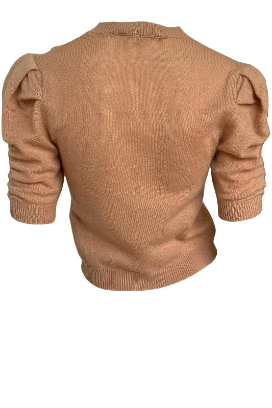 Ruched Sleeve Cashmere Sweater