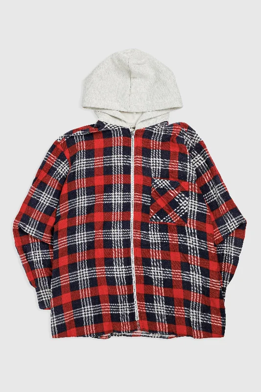 Unisex Rework Hooded Flannel - L