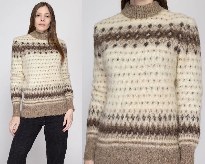 XS-Sm 70s Icelandic Fair Isle Sweater