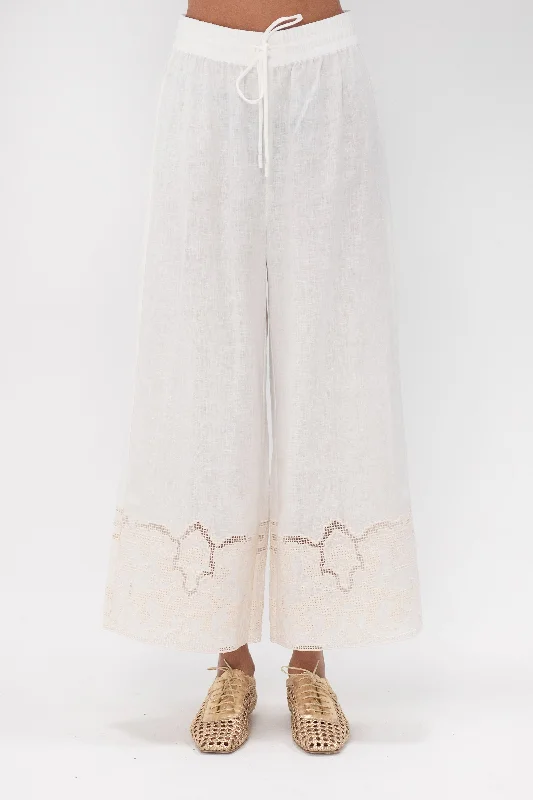 Pegasus Embroidered Pant, Ivory