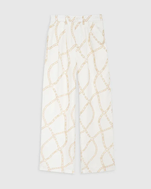 CARRIE PANT / CREAM AND TAN LINK PRINT