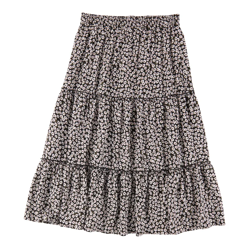 Classic Editions Women's Summer Look Tiered Print Skirt