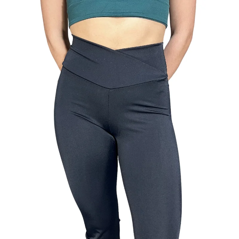 Crossover V-Waist Bootcut Flare Pants - Matte Spandex MANY COLORS to CHOOSE from