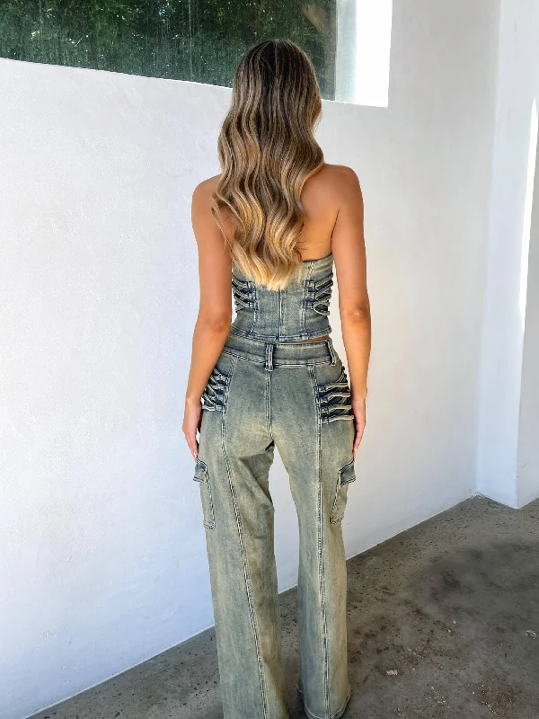 JOELLE CARGO PANTS DENIM