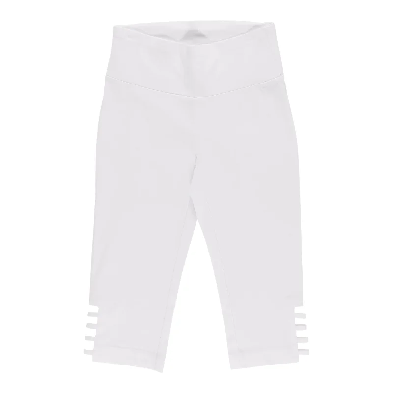 lily morgan Women's Caged Capris Pants, White