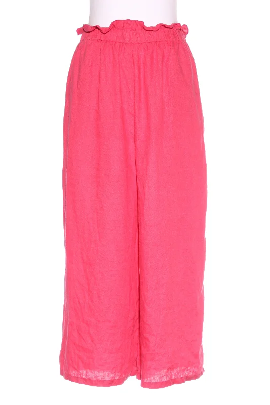 LJC DESIGNS - Puglia wide leg linen pant - Raspberry! 12-14