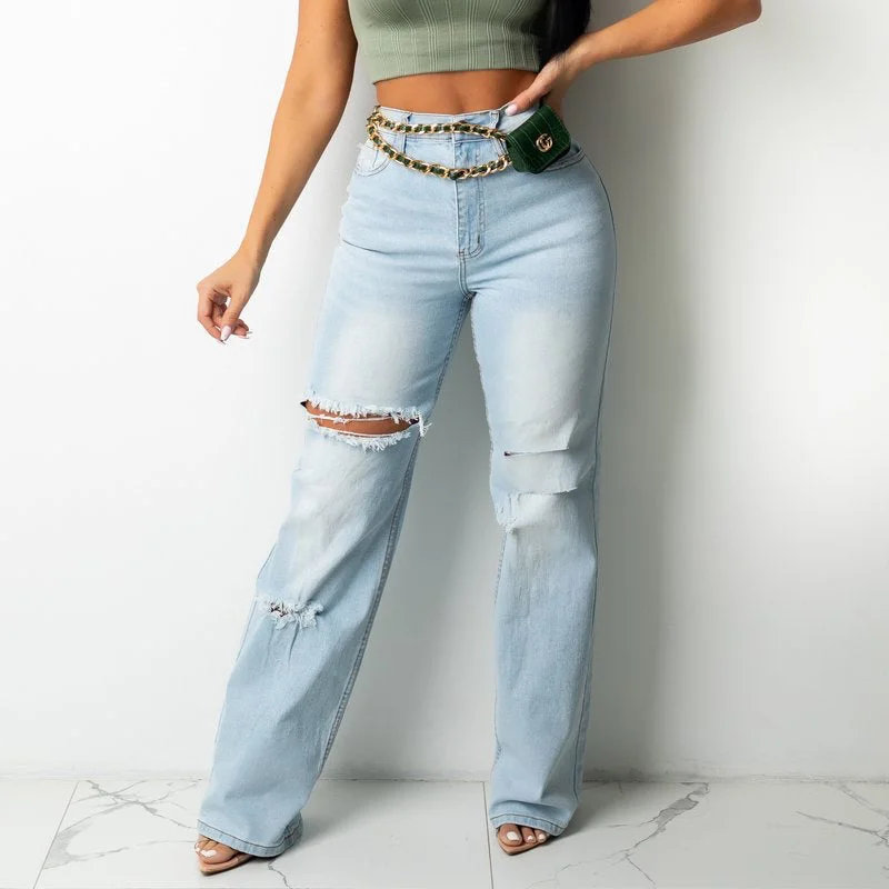 Loose Hole Jeans (CL10182)