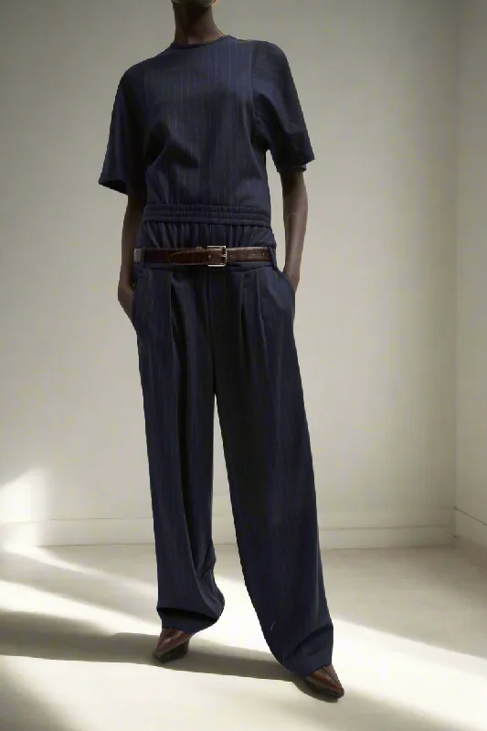 Pinstripe Double Waist Pants