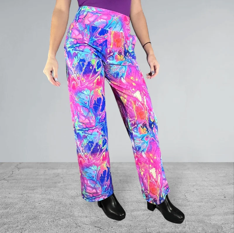 Rainbow Vapor Wide Straight Leg Relaxed Fit Pants