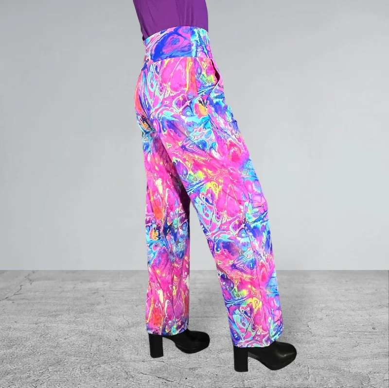 Rainbow Vapor Wide Straight Leg Relaxed Fit Pants