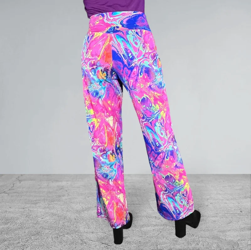 Rainbow Vapor Wide Straight Leg Relaxed Fit Pants