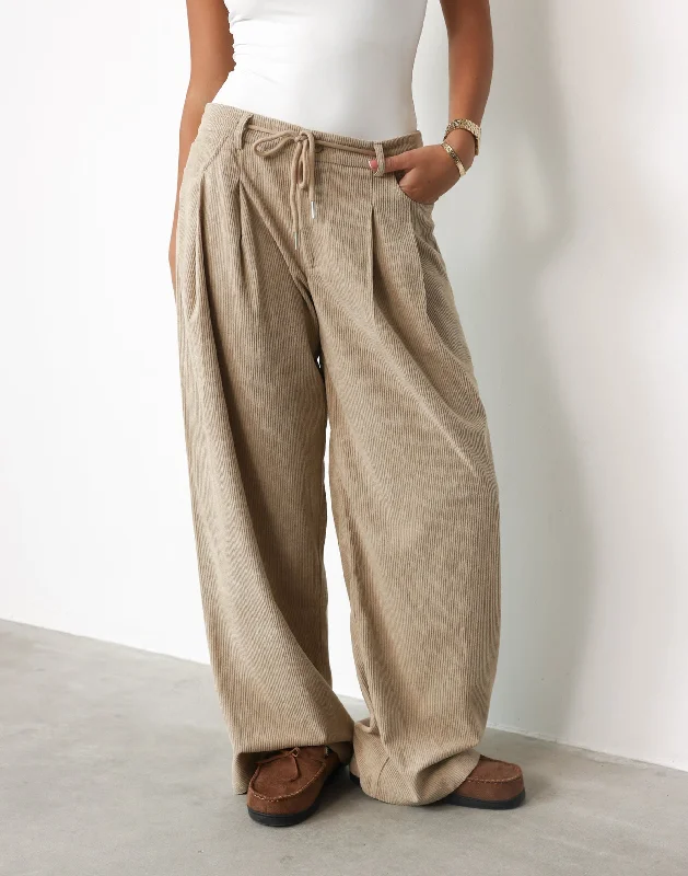 Slouched Tie Up Pant (Latte) - By Lioness