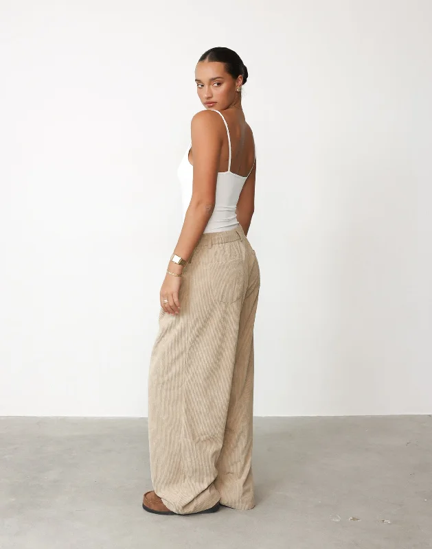 Slouched Tie Up Pant (Latte) - By Lioness