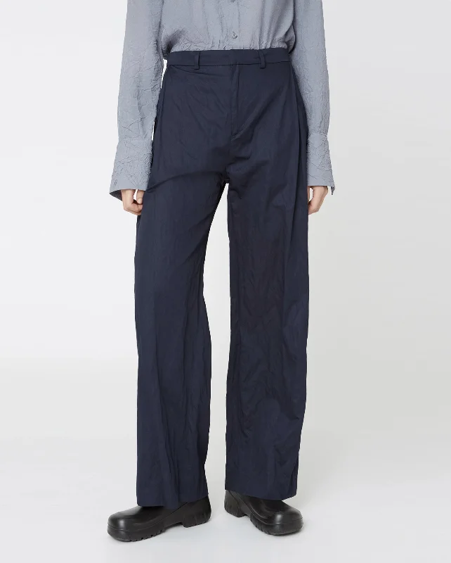 SLOW TROUSERS / DK NAVY CRINKLE