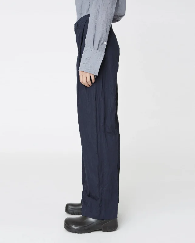 SLOW TROUSERS / DK NAVY CRINKLE