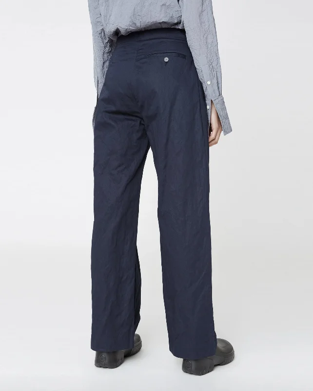 SLOW TROUSERS / DK NAVY CRINKLE