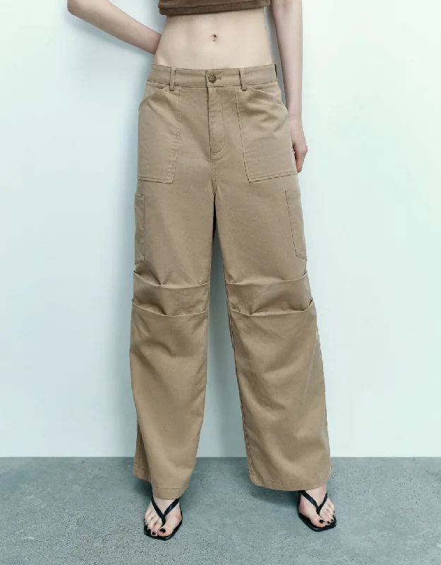 Multi-Pocket Wide-Leg Pants