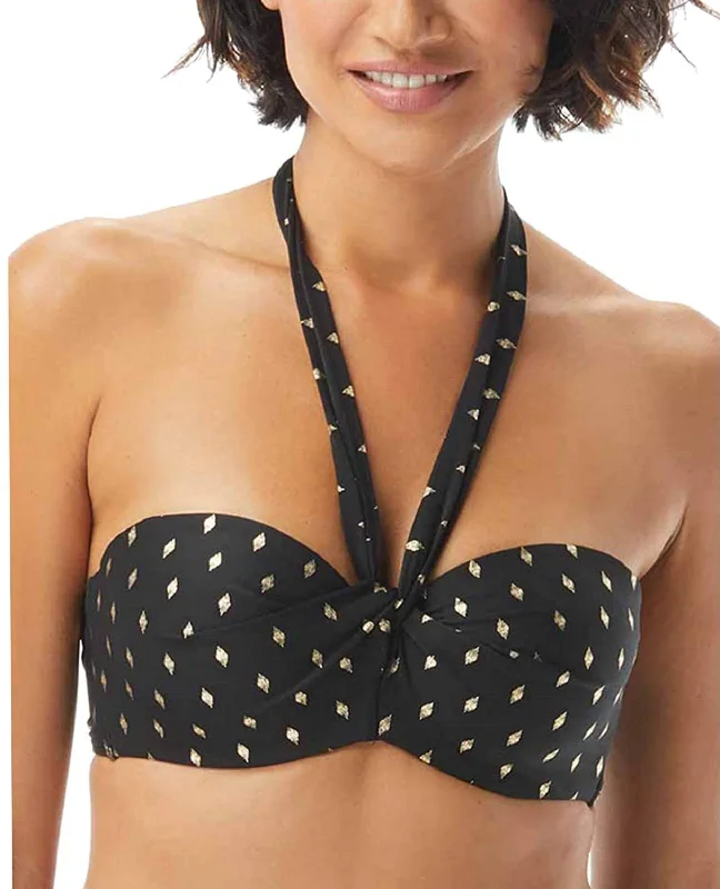 Coco Reef Women's Multi-Way Printed Underwire Bikini Top, Black,36/38C