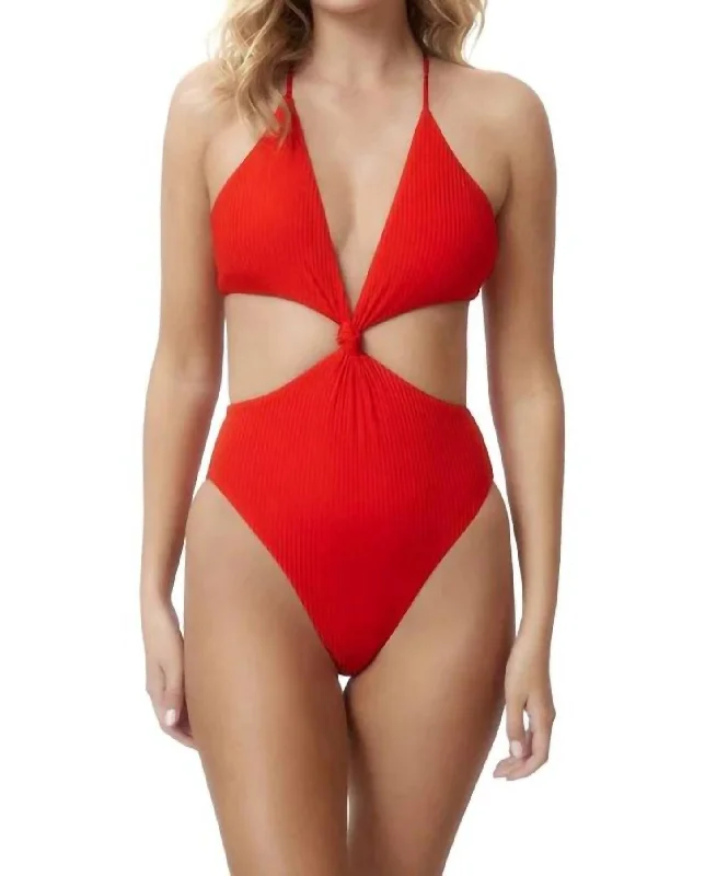 Knot Cut Out One Piece In Calypso