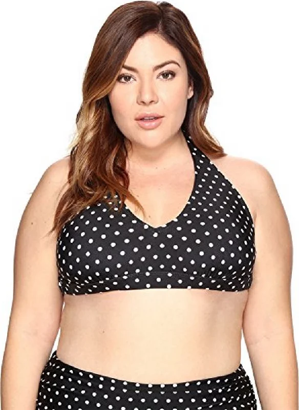 LAUREN Ralph Lauren Plus Women's Dots Halter Swimsuit Top, 20W