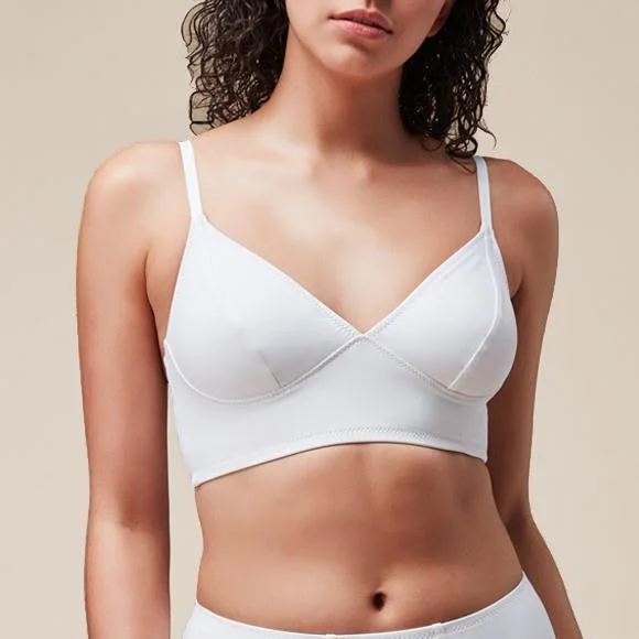 Longline Bikini Top (White)