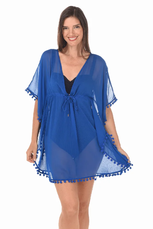 Pom-Pom Chiffon Caftan