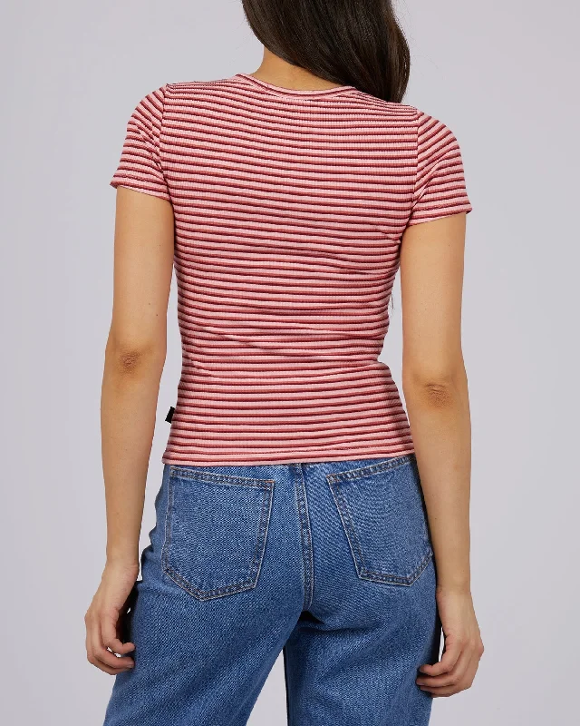 All about Eve Eve Rib Stripe Tee - Pink