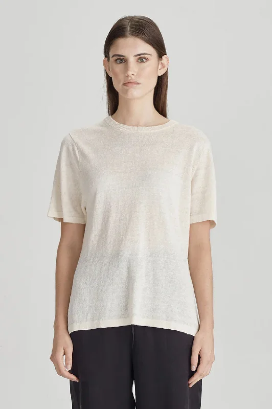 Commoners Light Linen/Cotton Tee - Cream