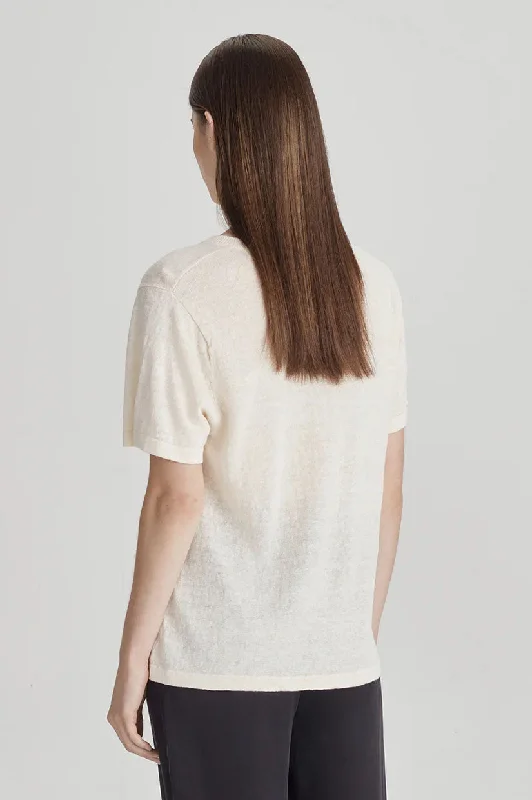 Commoners Light Linen/Cotton Tee - Cream