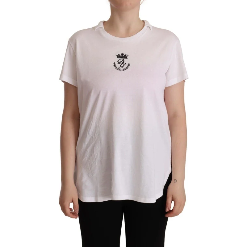 Dolce & Gabbana Elegant Collared Crown Print Tee