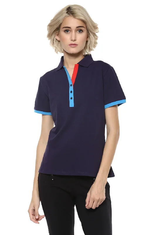 Navy Solid Polo T-Shirt