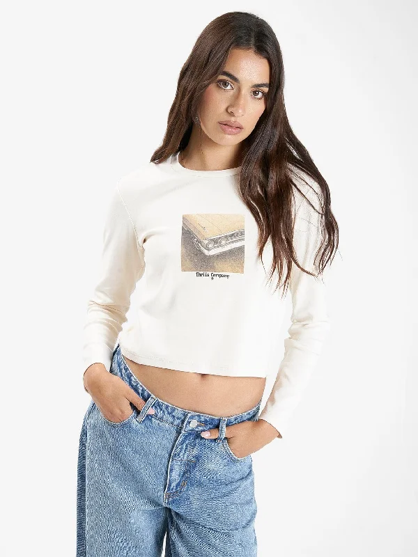 Old And Gold Mini Long Sleeve Tee - Heritage White