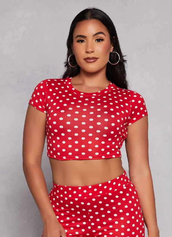 Polka Dot Cropped Tee