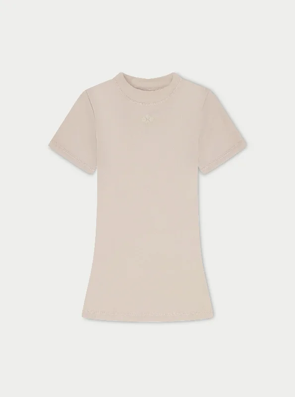 SCULPTING STRETCH EMBLEM BABY TEE - BEIGE