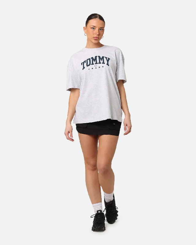 Tommy Jeans Women's TJW Oversized Varsity 1 T-Shirt Silver Grey Heather