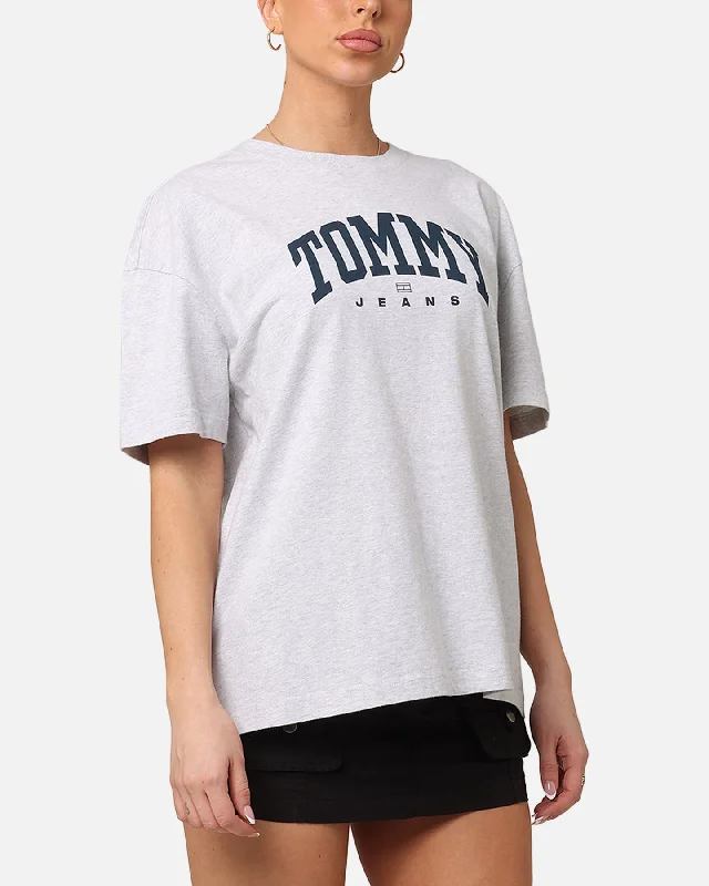 Tommy Jeans Women's TJW Oversized Varsity 1 T-Shirt Silver Grey Heather