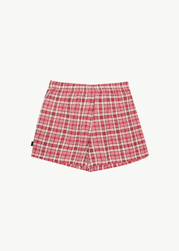 AFENDS Mens Check Out - Boxer Brief One Pack - Red Check