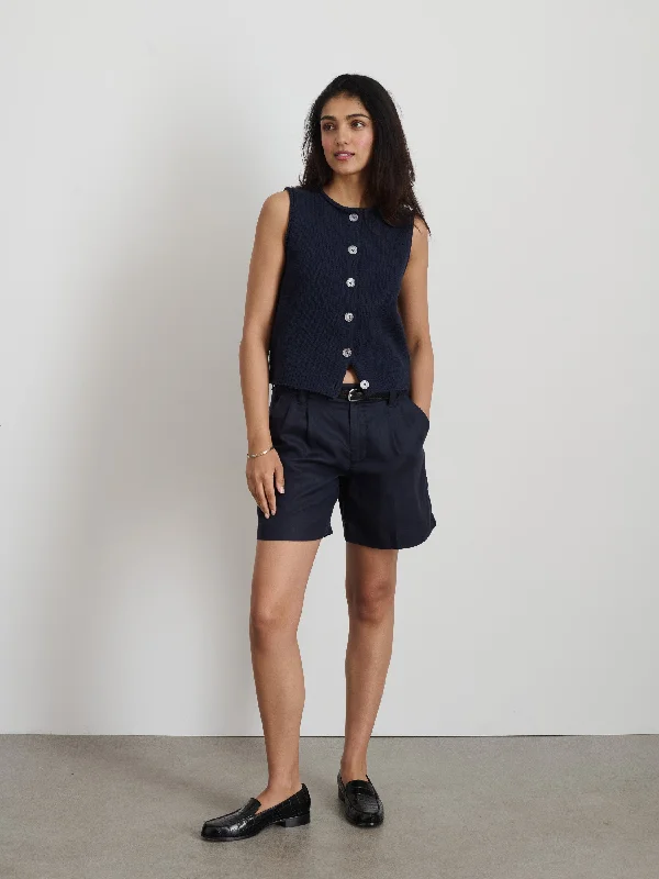 Anna Pleated Shorts In Linen