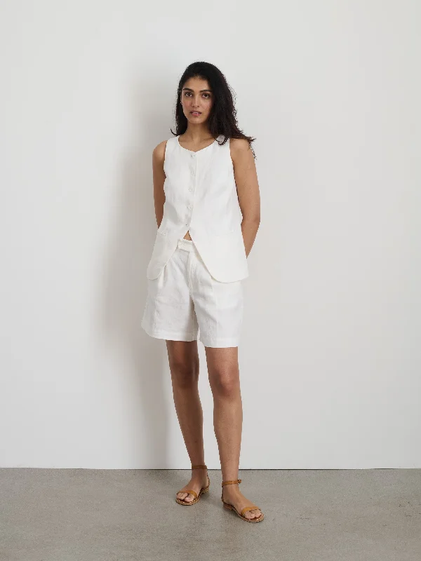 Anna Pleated Shorts In Linen