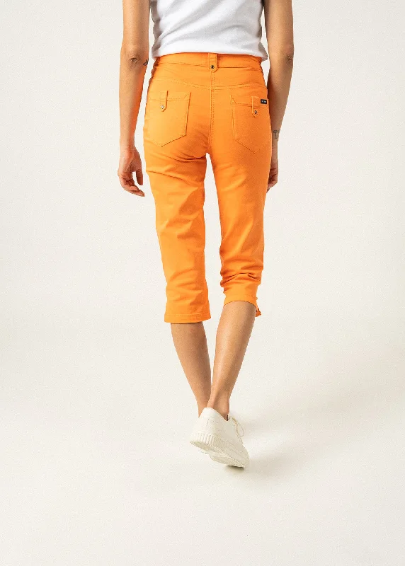 Elodie three quarters pants - in cotton, comfort fit (TANGERINE)