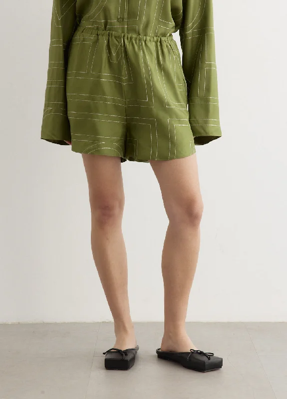 Monogram Silk Pj Shorts