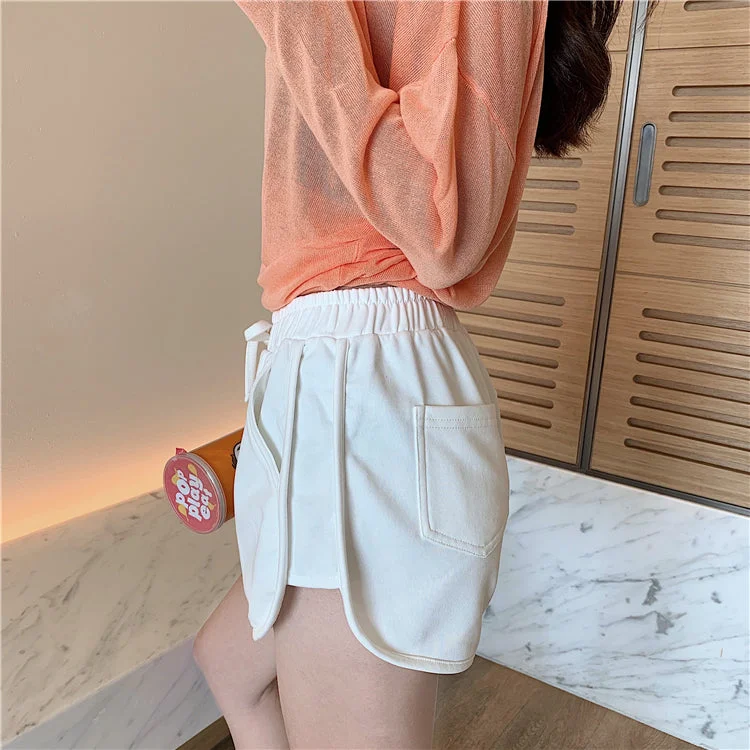 Solid Color Plus Size Student Home Casual Shorts Women 2021 New Summer High Waist Slimming Sports Hot Pants