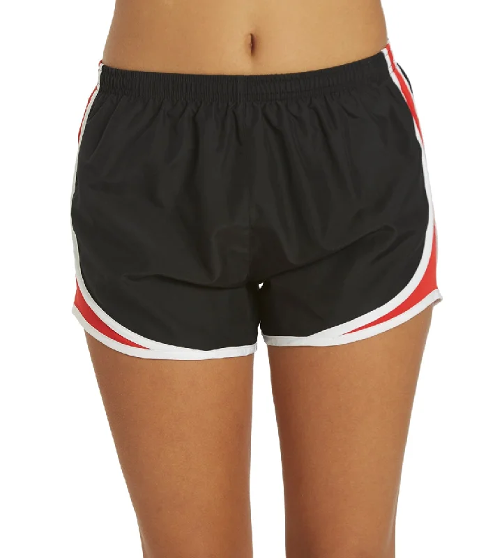 SwimOutlet Women's Sport-Tek® Cadence Short Black/True Red/White