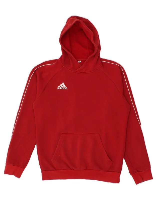 ADIDAS Mens Hoodie Jumper Small Red Cotton