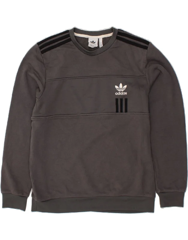 ADIDAS Mens Sweatshirt Jumper Large Grey Cotton