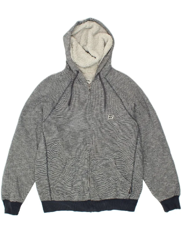 BILLABONG Mens Zip Hoodie Sweater Medium Grey