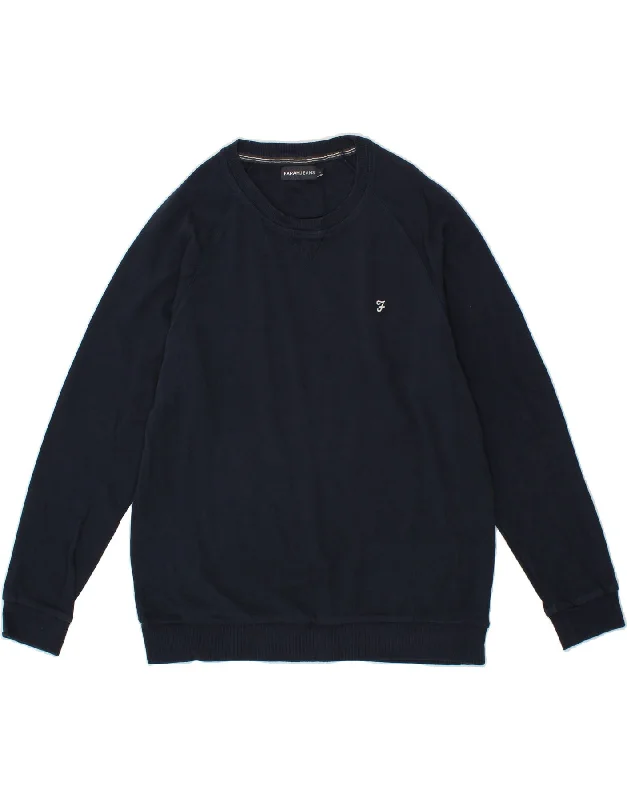 FARAH Mens Sweatshirt Jumper Large Navy Blue Cotton