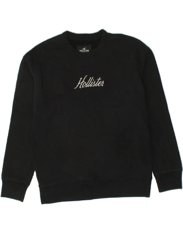 HOLLISTER Mens Graphic Sweatshirt Jumper Small Black